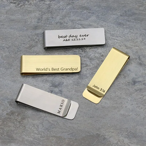 Money Clip Slim - Fermasoldi Personalizzato da Uomo con Incisione,