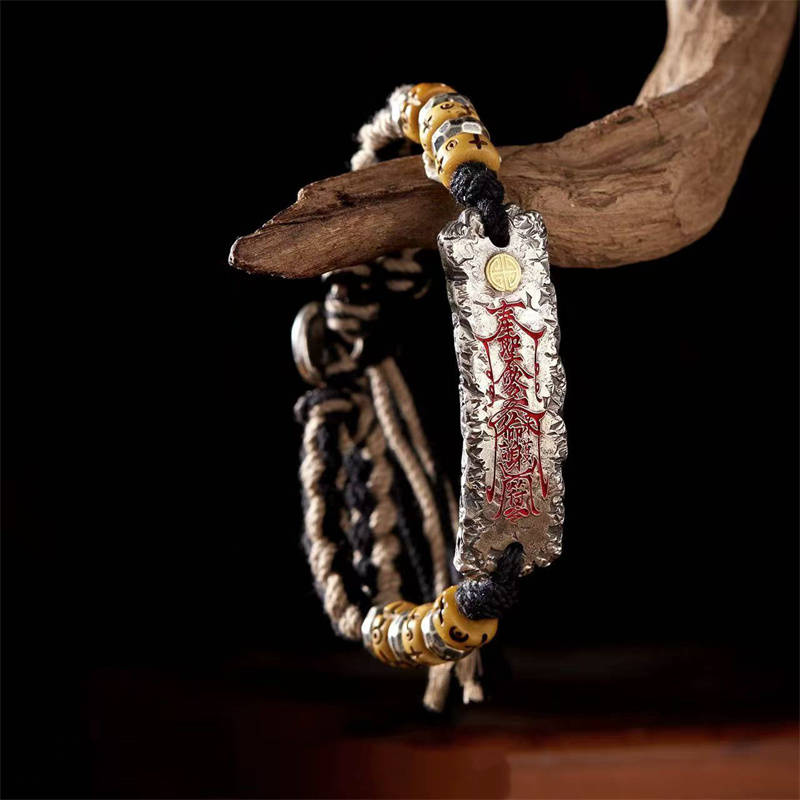 Men Accessories Ethnic - Braccialetto Etnico con Corda Intrecciata e