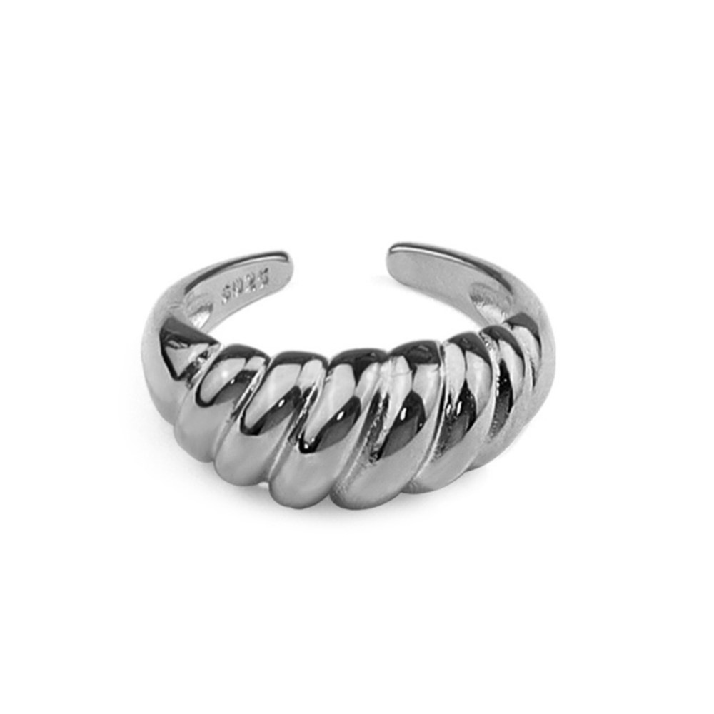 Men'S Minimalist Accessories - Anelli a Croissant Intrecciati in Argento