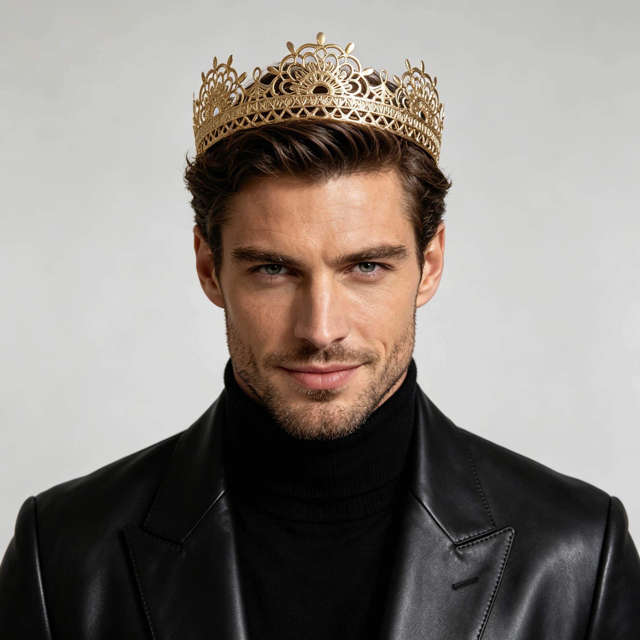 Men'S Minimalist Accessories - Corona Minimalista Traforata in Oro, Tiara