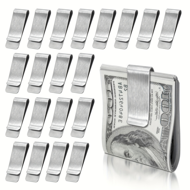 Money Clip Slim - 20 Pezzi Portafoglio Sottile in Acciaio