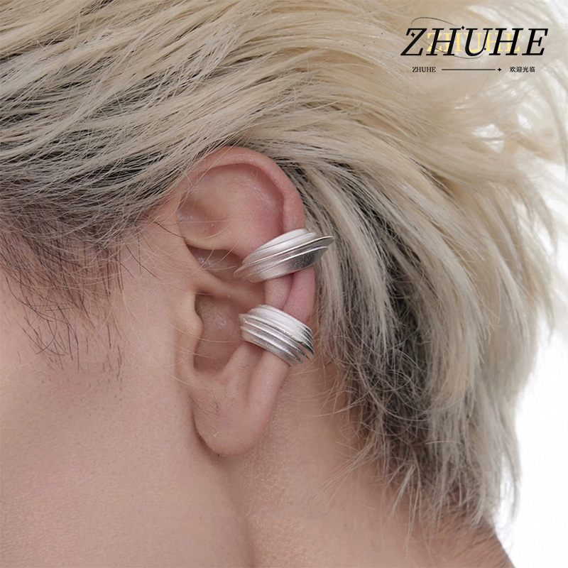 Men'S Minimalist Accessories - Orecchini a clip multistrato testurizzati in