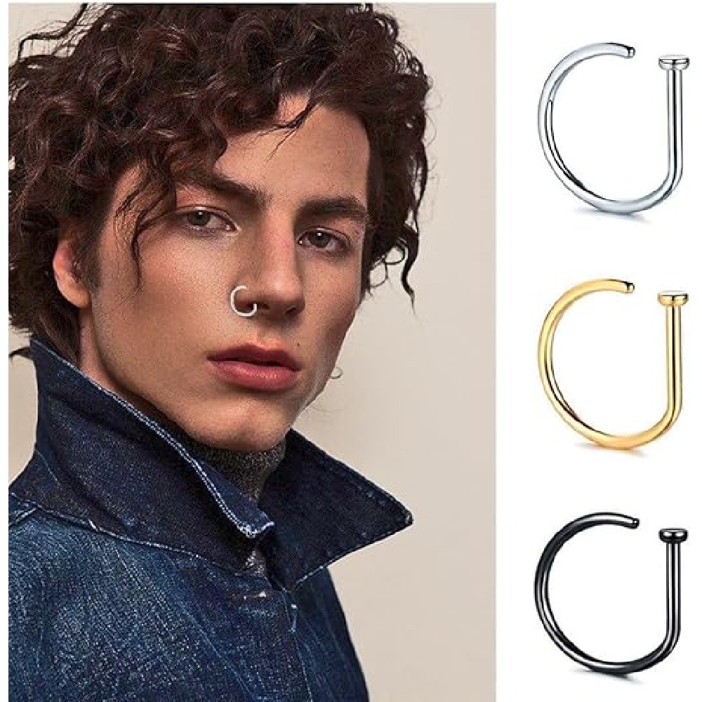 Men Accessories Earrings - Set di 4 Anelli per Naso