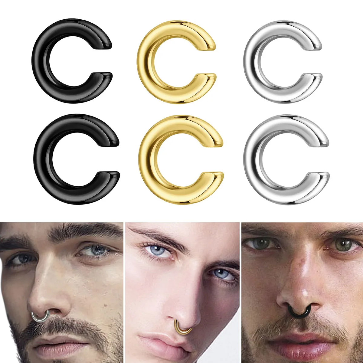 1 pz Anello da naso a C esager - Men Accessories Earrings recensione e prezzo