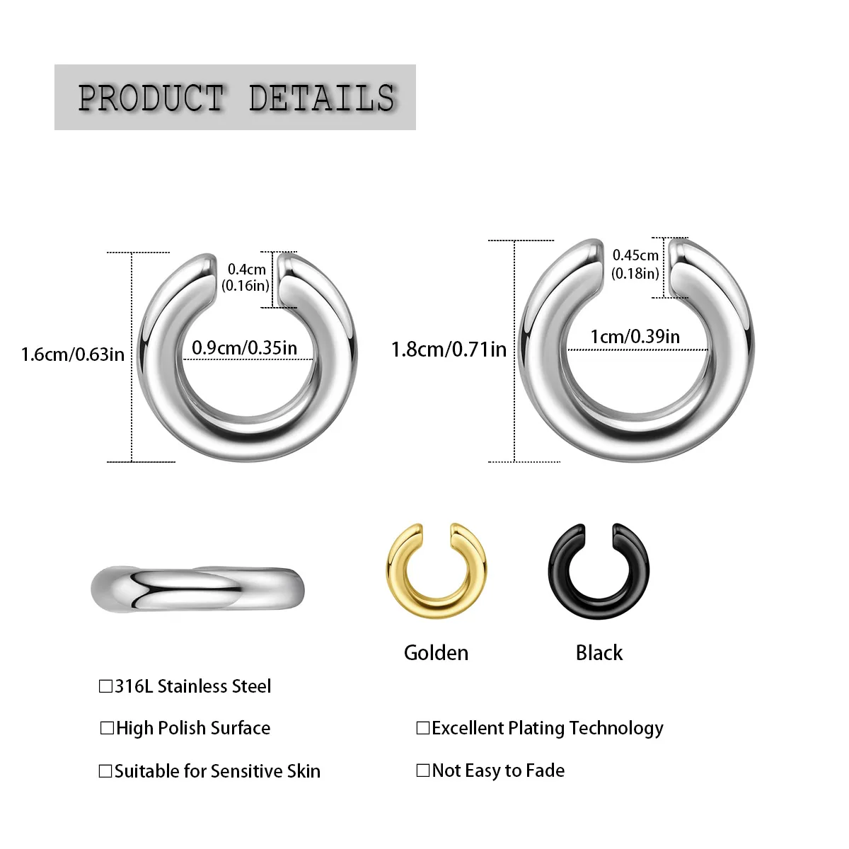 1 pz Anello da naso a C esager - Men Accessories Earrings recensione e prezzo