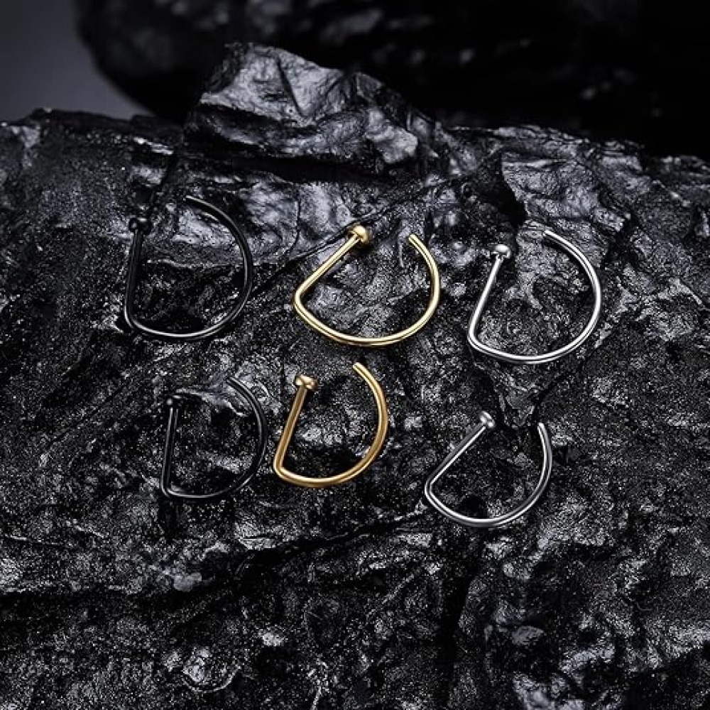 Set di 4 Anelli per Naso a For - Men Accessories Earrings recensione e prezzo